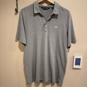 Travis Mathew Heather Gray Polo Shirt L